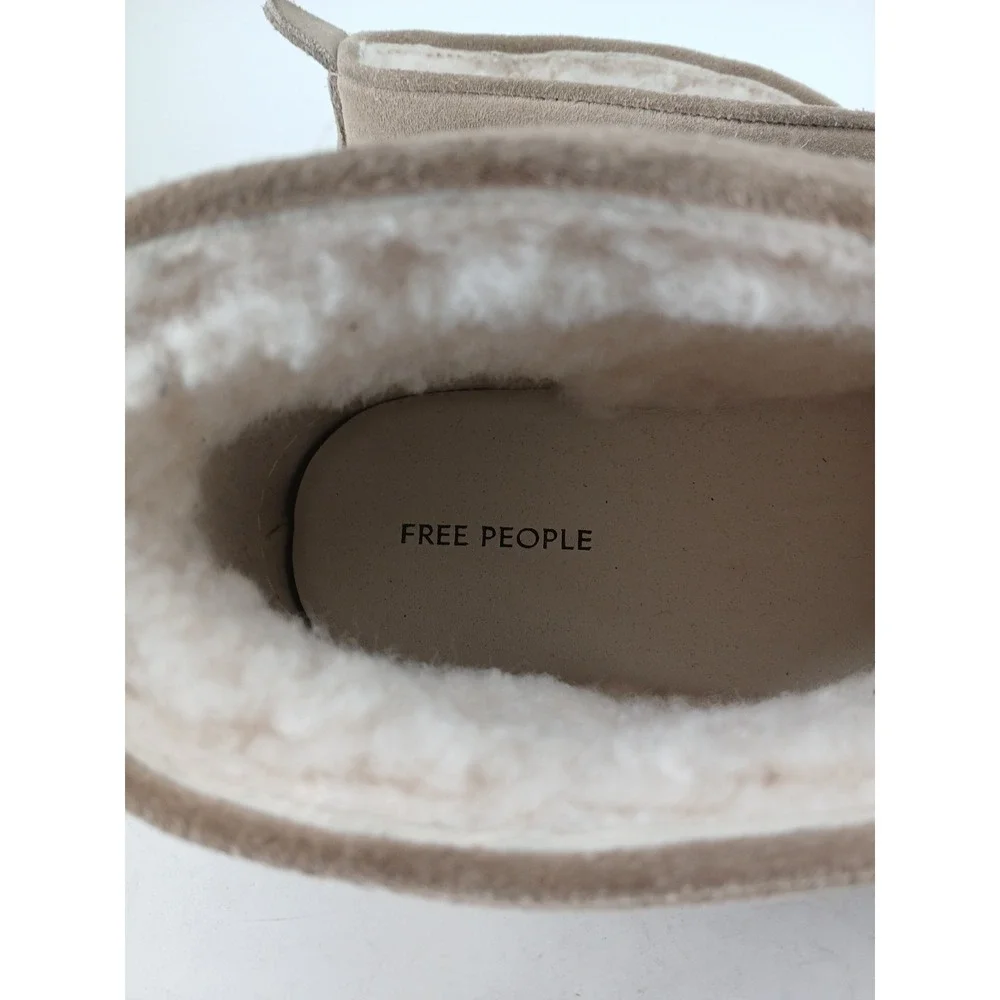 FREE PEOPLE Snowdrop Micro Shearling Boot Womens 11M Tan Suede NEW DB5